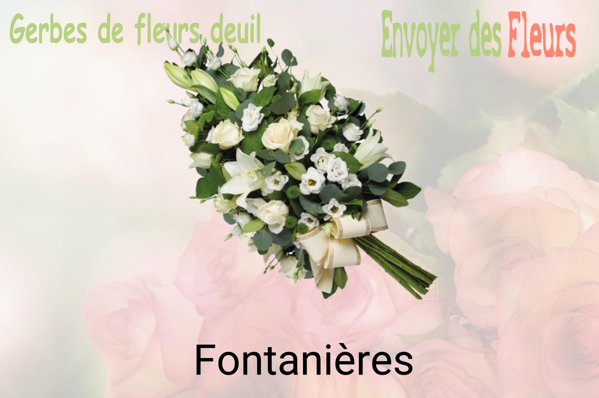 Gerbe de fleurs de deuil livrée à Fontanières